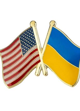 Уцінка! (деталі в описі) значок пін прапори сша україна brgv112716