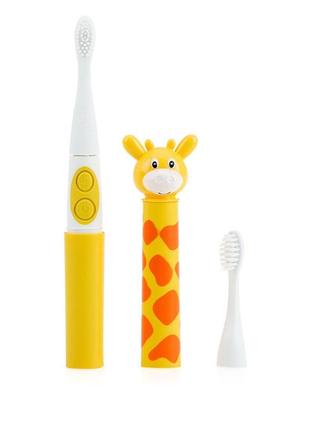 Детская электрическая nuby зубная щетка нуби с запасной головкой футляр жираф