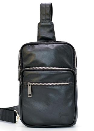 Шкіряний рюкзак слінг чоловічий на одну шлейку ga-0904-4lx tarwa2 фото