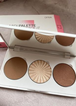 Палетка для контурінга ofra midi face it medium palette1 фото