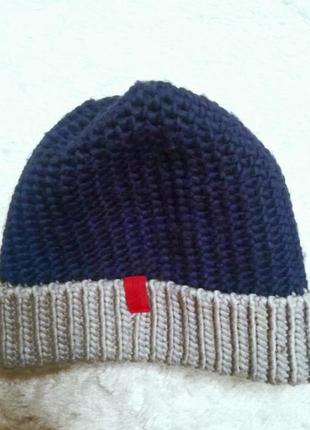 Очень тёплая шапка, 50-54, крупной вязки из искусственной  шерсти от beanie1 фото