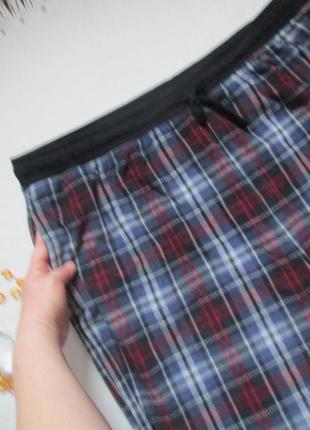 Шикарные флисовые теплые домашние штаны батал в клетку nutmeg 💜❄️💜6 фото