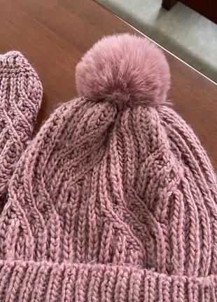 Зимова шапка  хомут і рукавиці zara2 фото