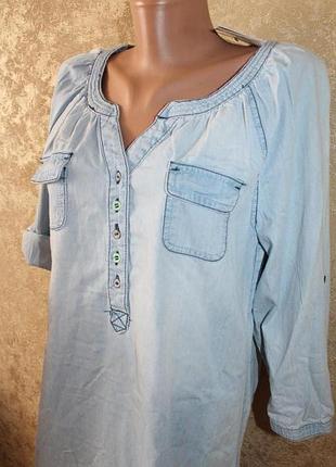 38 eur. джинсовая рубашка colours of the world. новая с бирками