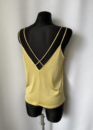 Майка топ mango suit желтый канареечный на бретельках