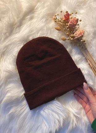 Тонкая базовая бордовая шапка/ шапка на осень