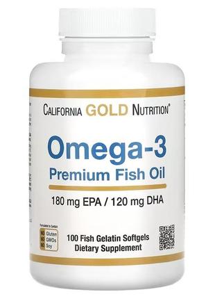 California gold nutrition омега-3 риб'ячий жир преміальної якості 180 мг епк/120 мг дгк, 100 к2 фото