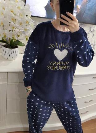 Пижама теплая батал махра флис