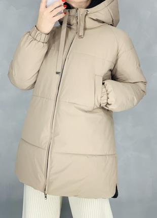 Пуховик двусторонний тёплая зимняя куртка с капюшоном