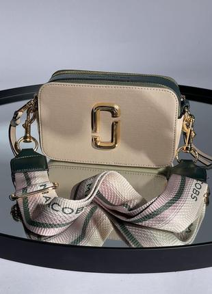 Женская бежевая сумка через плечо marc jacobs 🆕маленька сумка кросс боди2 фото