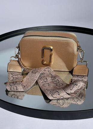 Женская  золотистая сумка через плечо marc jacobs 🆕маленька сумка кросс боди