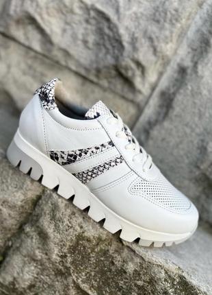 Стильні базові білі кросівки tamaris /німеччина/ з натуральної шкіри10 фото
