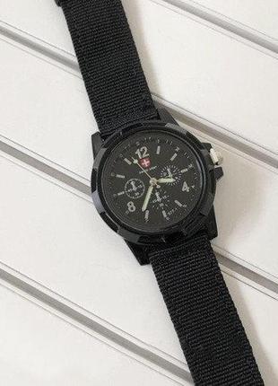 Часы мужские армейские военные наручные swiss army черные ( код: ibw750b )5 фото