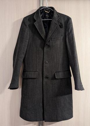 Чоловіче вовняне (шерстяне) пальто zara, розмір s-m1 фото