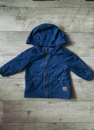 Куртка парка демисезон синяя 1-1,5 года 86 размер