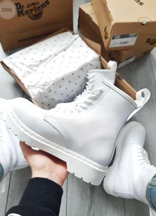 Распродажа! кожаные ботинки dr martens white . шкіряні черевики5 фото