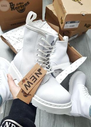 Распродажа! кожаные ботинки dr martens white . шкіряні черевики