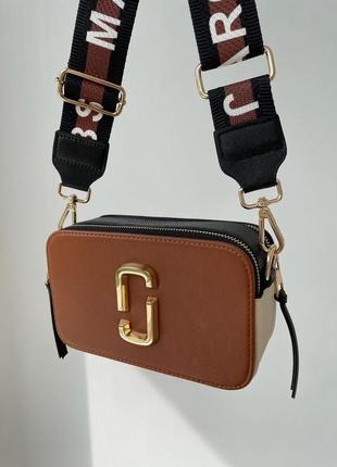 Женская  коричневая сумка через плечо marc jacobs 🆕маленька сумка кросс боди