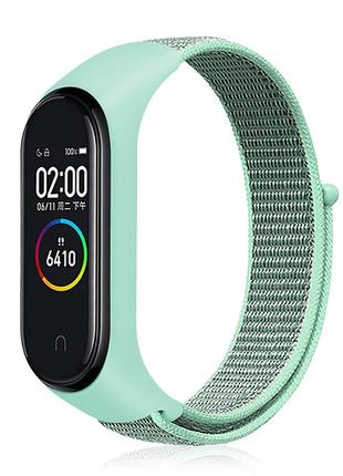 Нейлоновий ремінець mrk для фітнес браслета xiaomi mi band 6/5/4/3 бірюзовий (mrk3049)