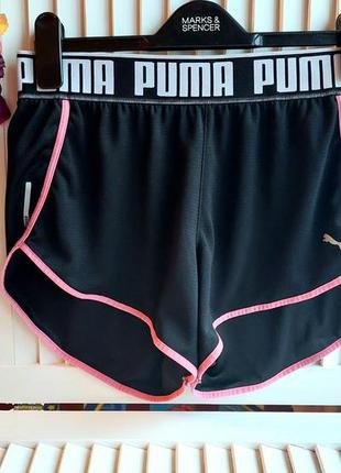 Трикотажные женские черные с логотипом puma беговые шорты last lap puma.10 фото