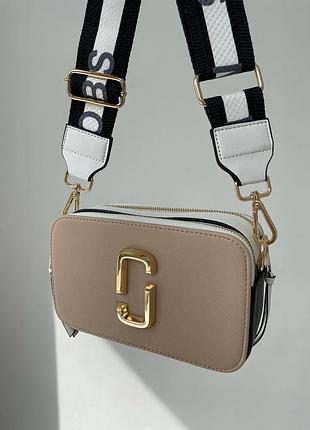 Жіноча  бежева сумка через плече marc jacobs 🆕маленька сумка крос боди