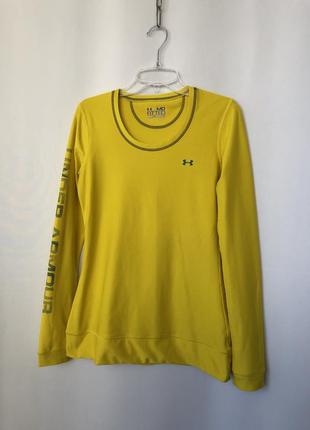 Under armour топ лонгслив желтый термобелье для спорта2 фото