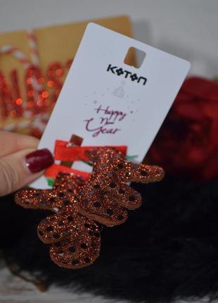 Нові фірмові заколки для волосся новорічні різдвяні ріжки оленя 2 шт koton нг нр8 фото