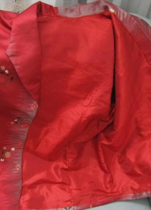 Пиджак женский красный набивной3 фото