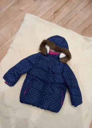 Дитяча демісезонна куртка в горошок жилетка детская деми в горошек желетка с капюшоном 2 в 11 фото