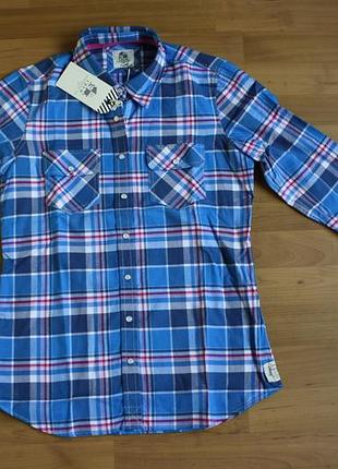 Тепла байкова сорочка crew clothing розмір xs \ s