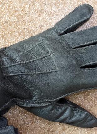Теплые кожаные перчатки4 фото