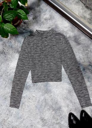 Топ в полоску топ гольф кофтинка h&m джемпер топ полосатый с длинным  рукавом 42 44 распродажа розпродаж