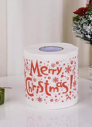 Декор на новий рік, туалетний папір з принтом "щасливого різдва!", чудова прикраса на новий рік, 22 метра