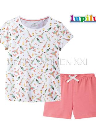 1-2 года летняя пижама для девочки lupilu футболка и шорты подарок домашняя одежда детская пижамка