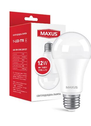 Led лампа maxus a60 12w 4100k 220v e27 (1-led-778)