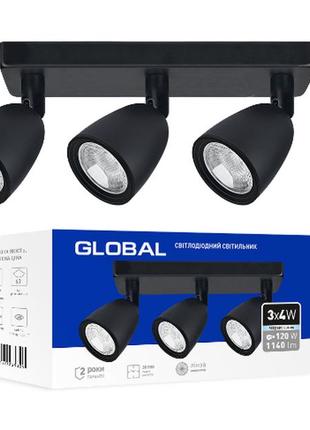 Світильник світлодіодний gsl-01s global 12w 4100k чорний