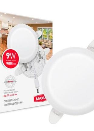 Точковий врізний led світильник  9w  maxus sp adjustable 4100k circle