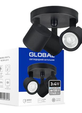 Світильник світлодіодний gsl-02c global 12w 4100k чорний