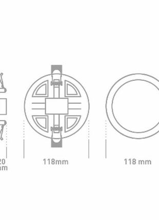 Точковий врізний led-світильник global sp adjustable 9w, 3000k (коло)3 фото