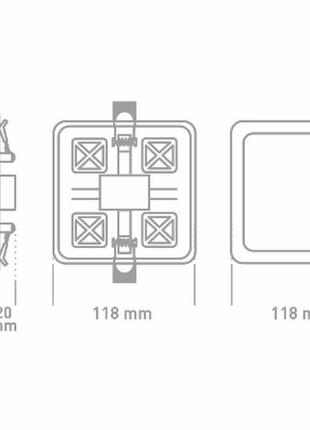 Точковий врізний led-світильник global sp adjustable 9w, 3000k (квадрат)3 фото