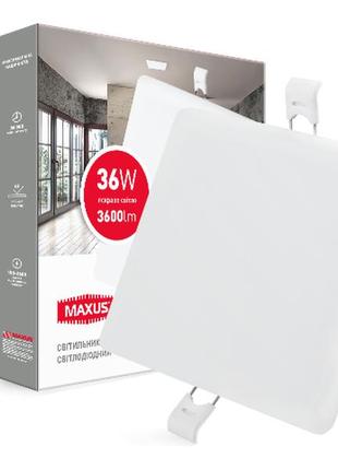 Світильник врізний maxus sp edge 36w, 4100к (квадрат)