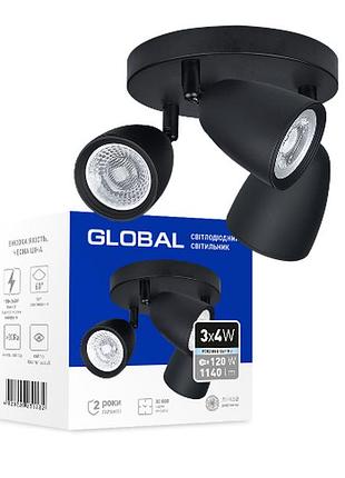 Світильник світлодіодний gsl-01c global 12w 4100k чорний