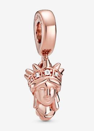 Серебрянный шарм подвеска rose статуя свободы 🗽