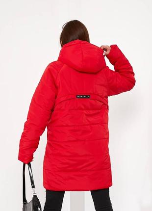 ❄️☃️єврозима⛄❄️ куртка зимова жіноча пуховик теплий парка кокон а1010/1 червона...