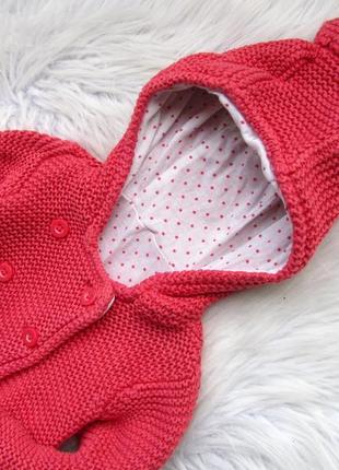 Теплая вязаная тепла в'язана кофта светр свитер джемпер худи толстовка с капюшоном з ушками  marks &4 фото