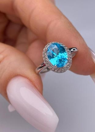 Жіноча каблучка вставкою фіаніт покриття родій