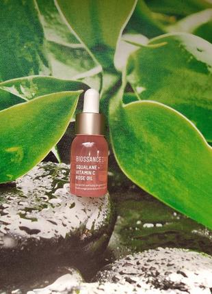 Олійка для обличчя biossance squalane + vitamin c rose oil масло для лица