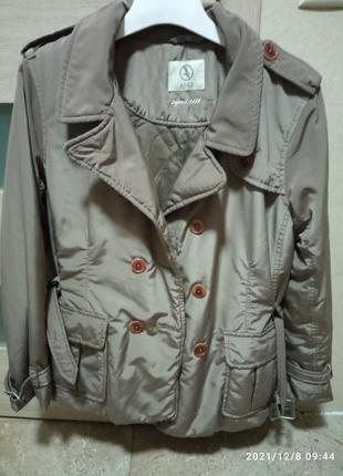 Брендовая курточка zara 48р кофейный=капучино, утепленная, дождевик тренч