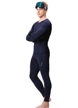 Термобілизна чоловіча xintown nyxt19jbyd-1 blue xl фітнес-костюм із довгими рукавами та теплою підкладкою3 фото