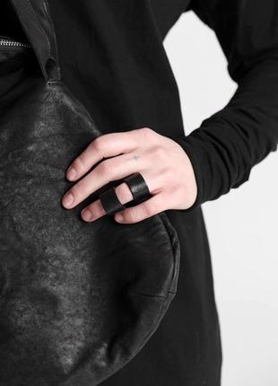 Кольца минимализм, сет \ набор кожаных колец от украинского бренда5 фото